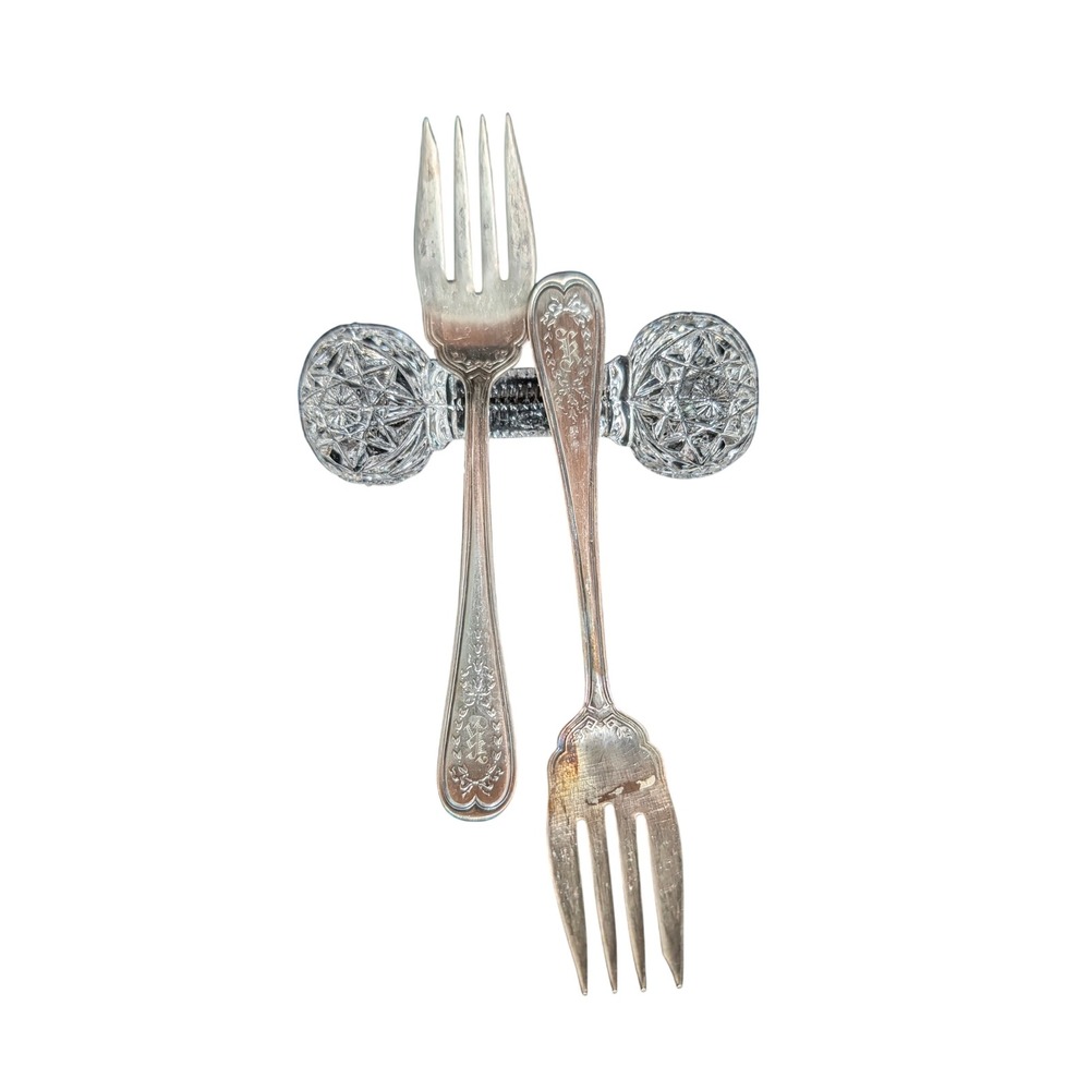 Antique Wm Rogers Arbutus Silverplate Cocktail Forks Set of 2